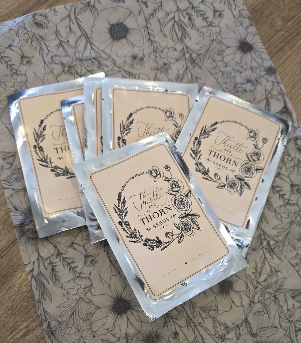 Packets of Thistle & Thorn seeds